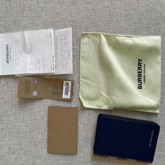 Blue Burberry Folding Card Case Wallet - Picture 3 of 6